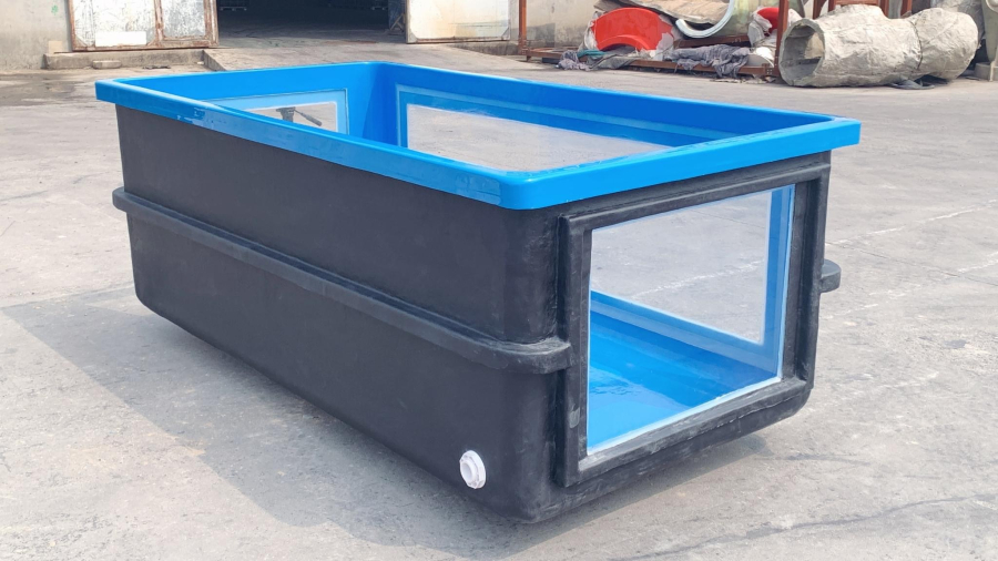 BỂ COMPOSITE CHUYÊN DÙNG NUÔI CÁ SĂN MỒI - THIẾT KẾ THEO YÊU CẦU 296 X 81 X 81 CM